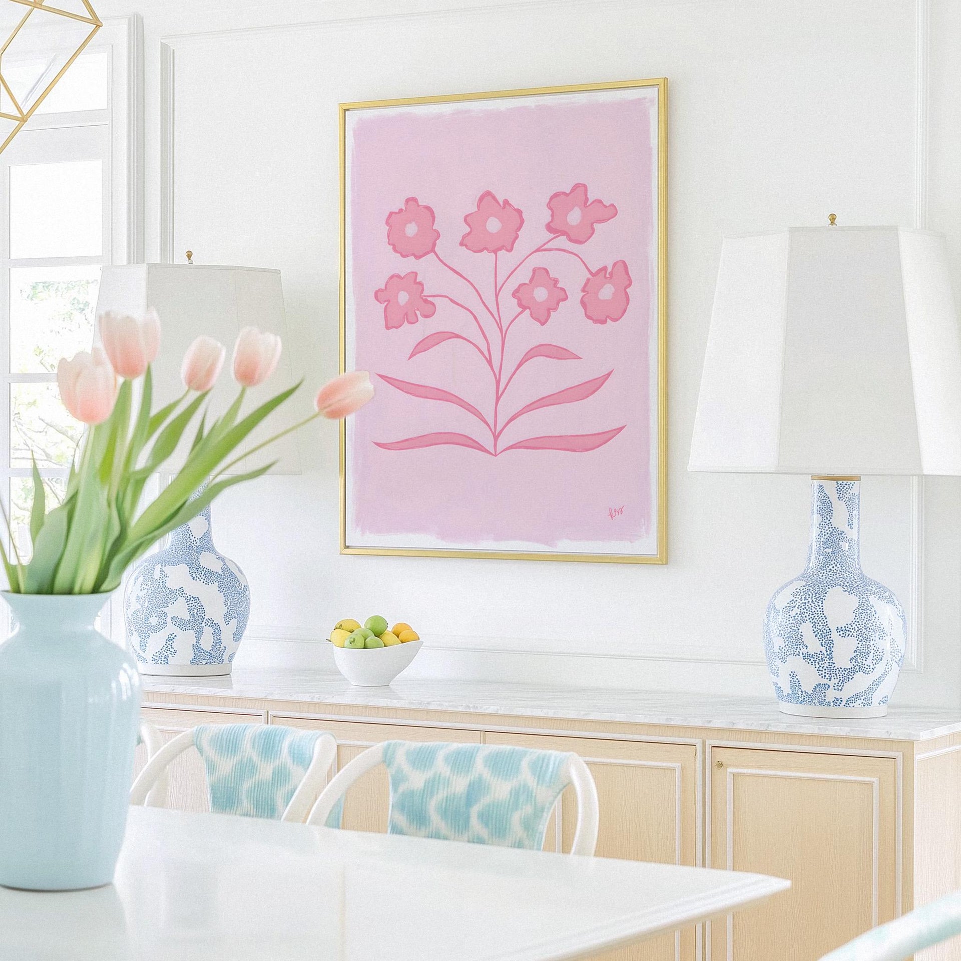 Abstracted Florals – Rose Pink