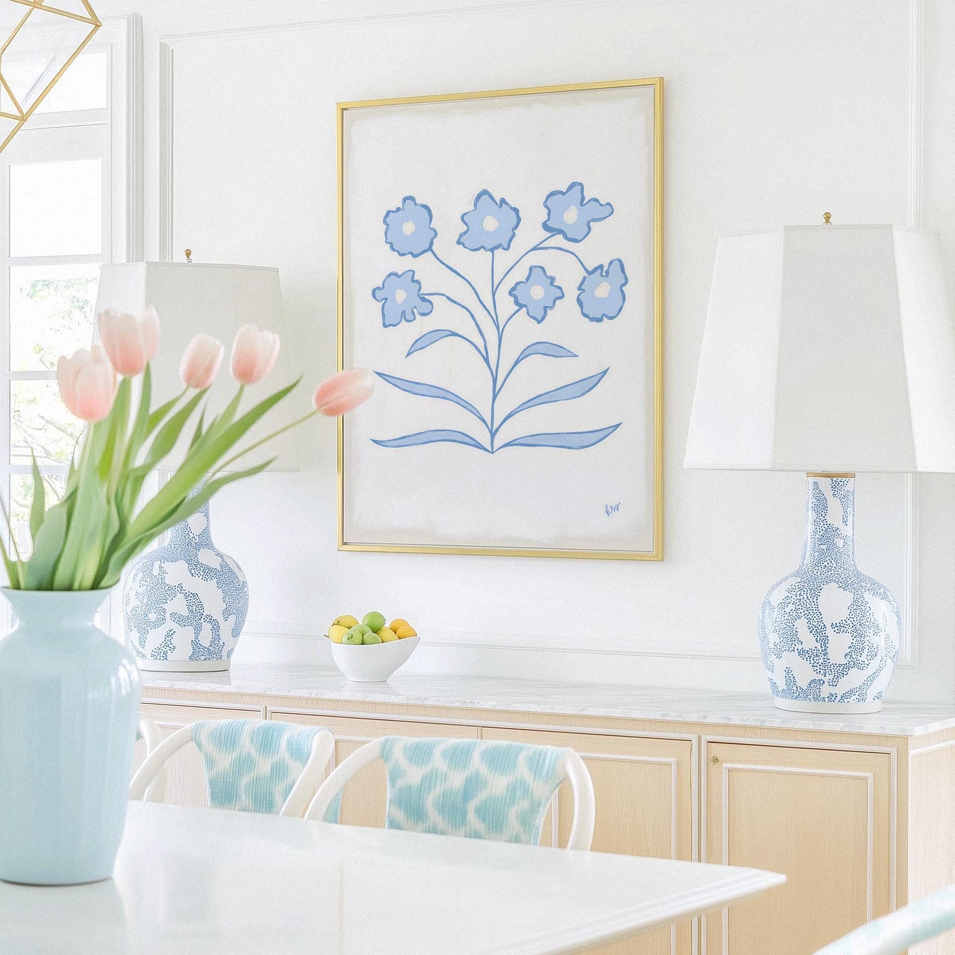 Abstracted Florals – Blue White