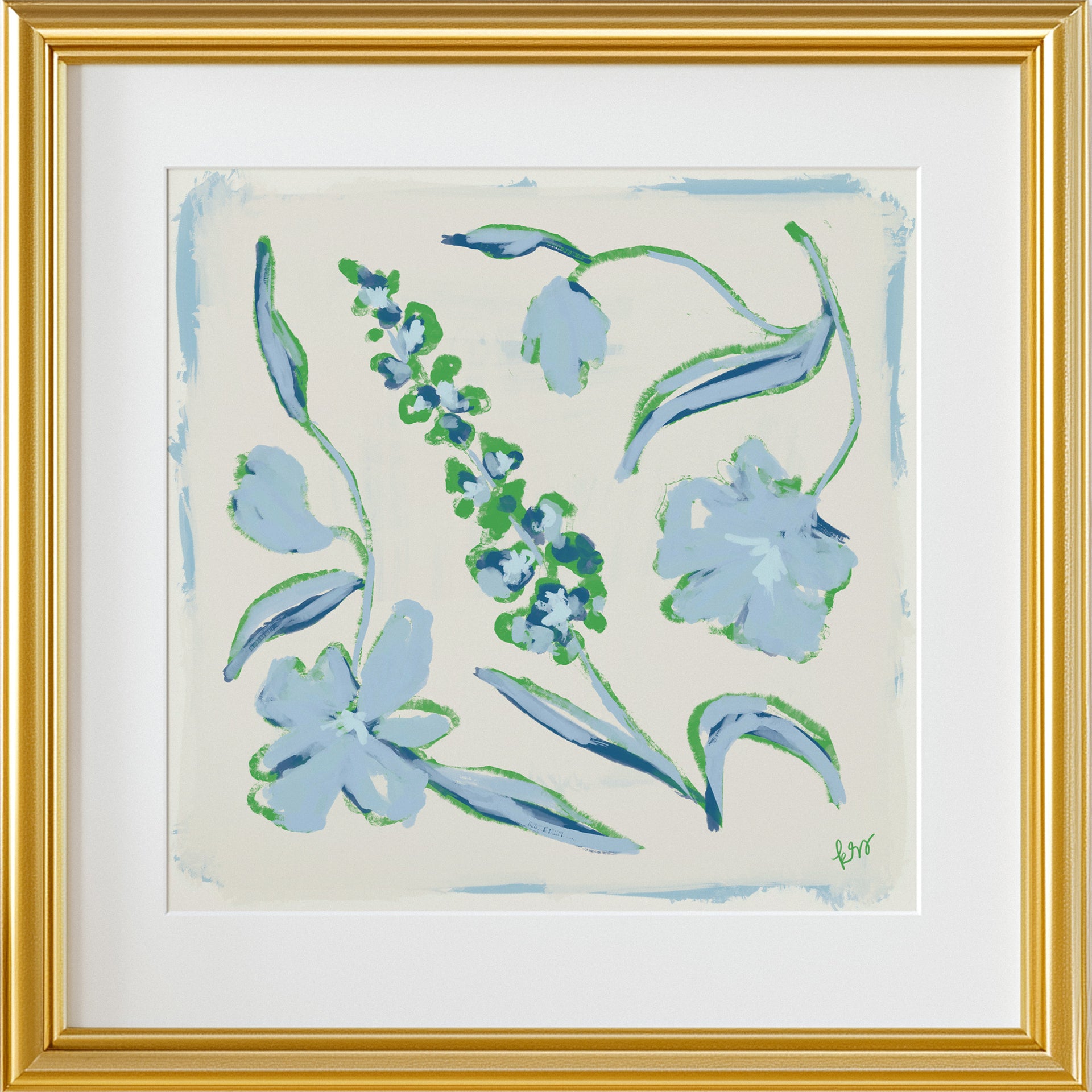 Painterly Arrangement – Blue Emerald