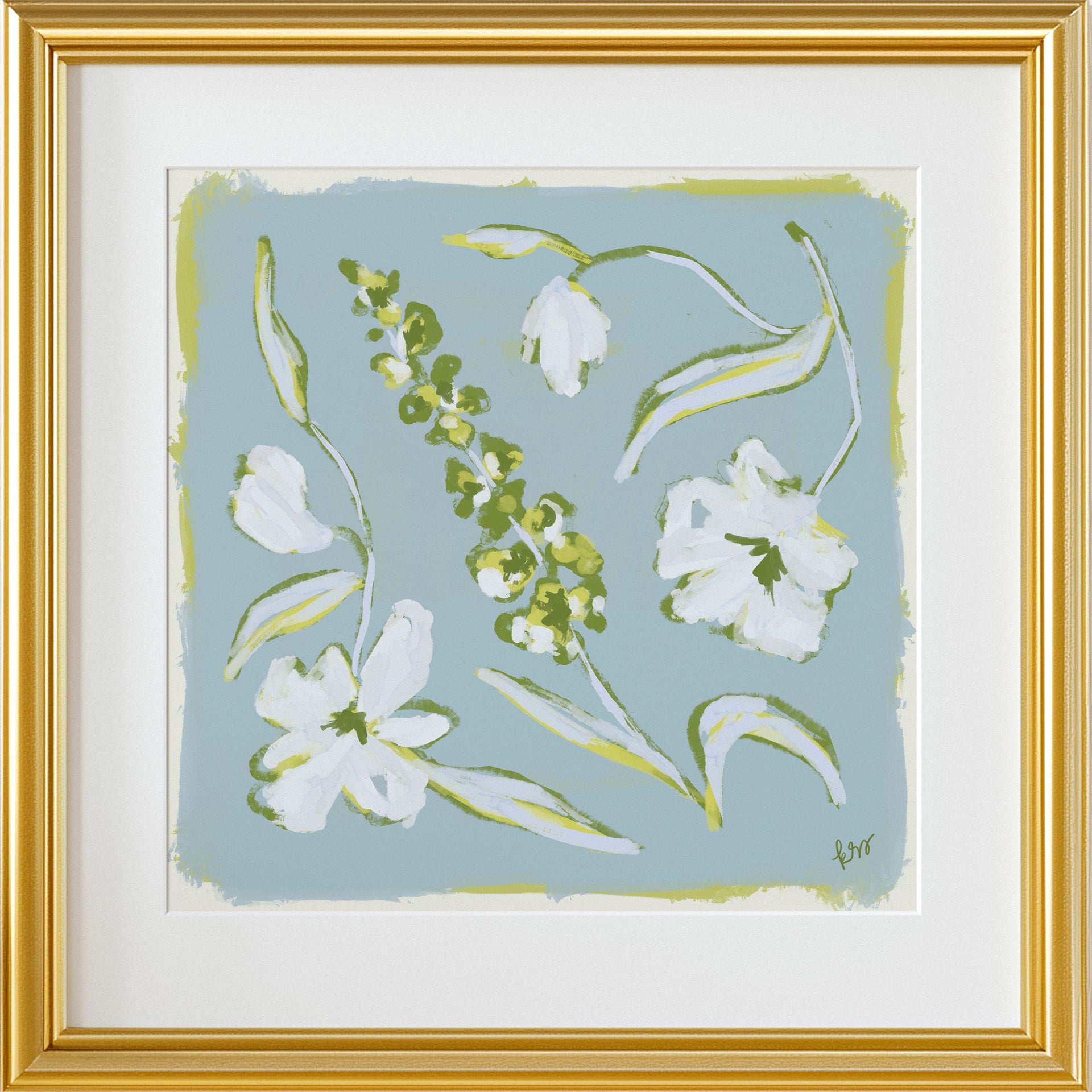 Painterly Arrangement – Dusty Blue