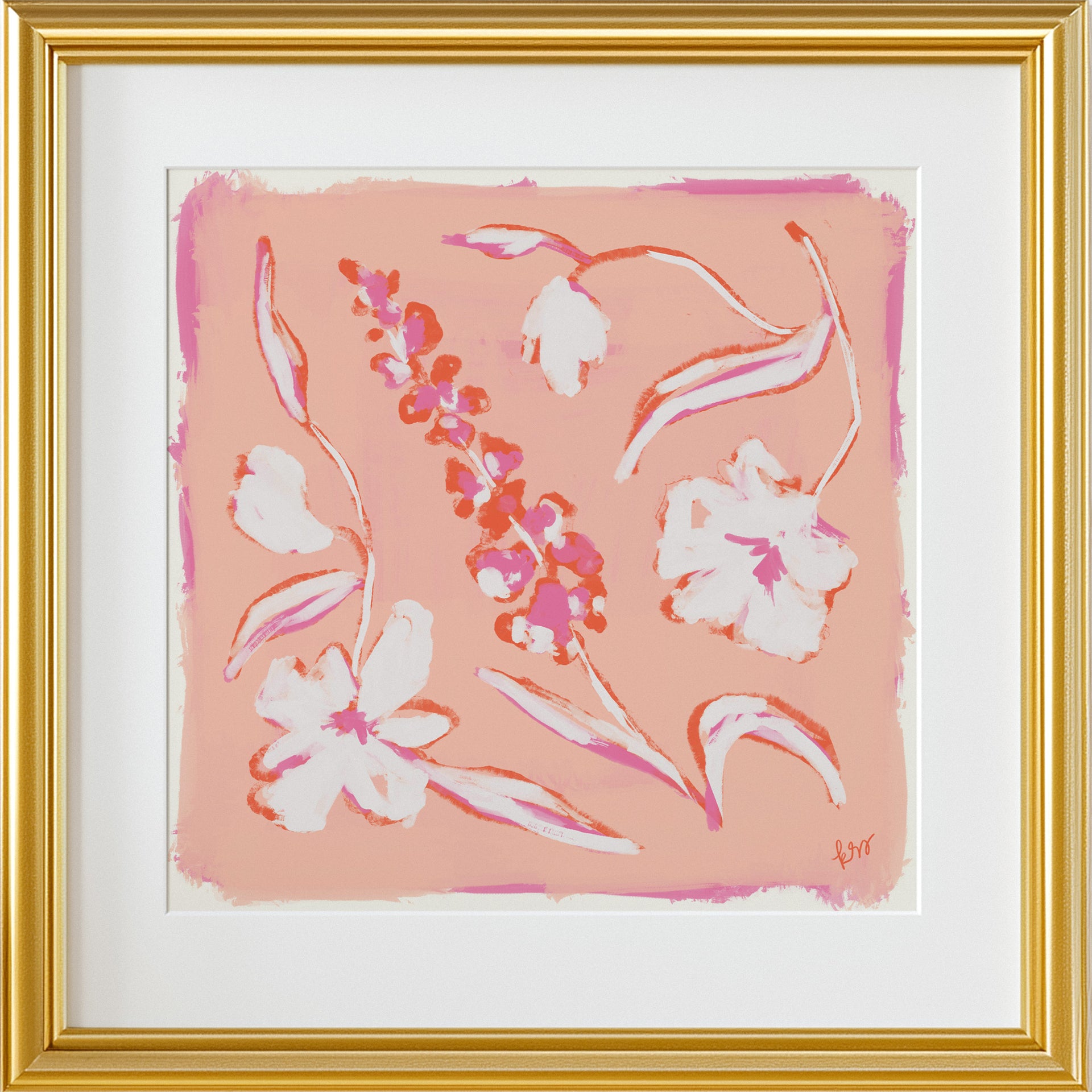 Painterly Arrangement – Poppy Coral