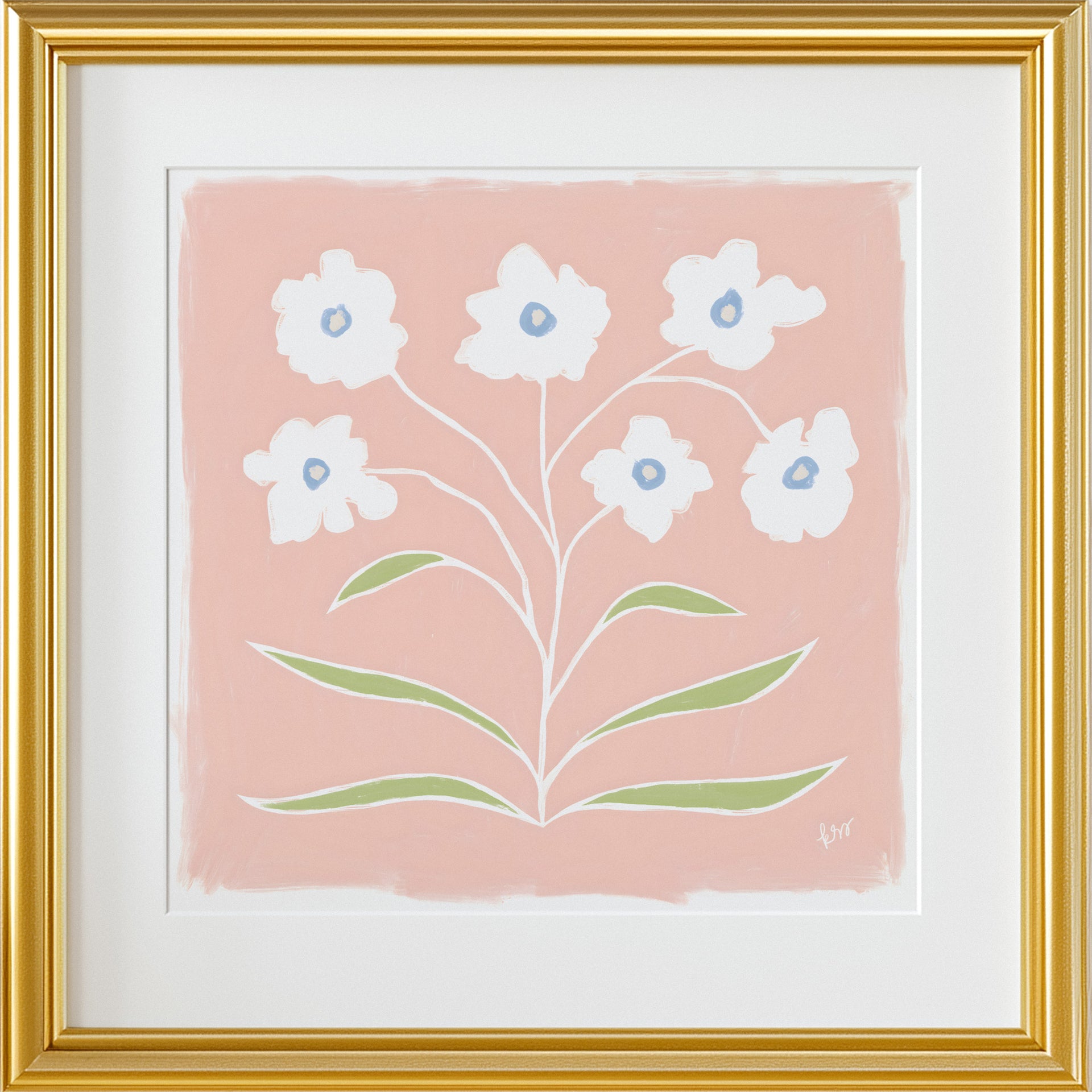 Abstracted Florals – Coral White