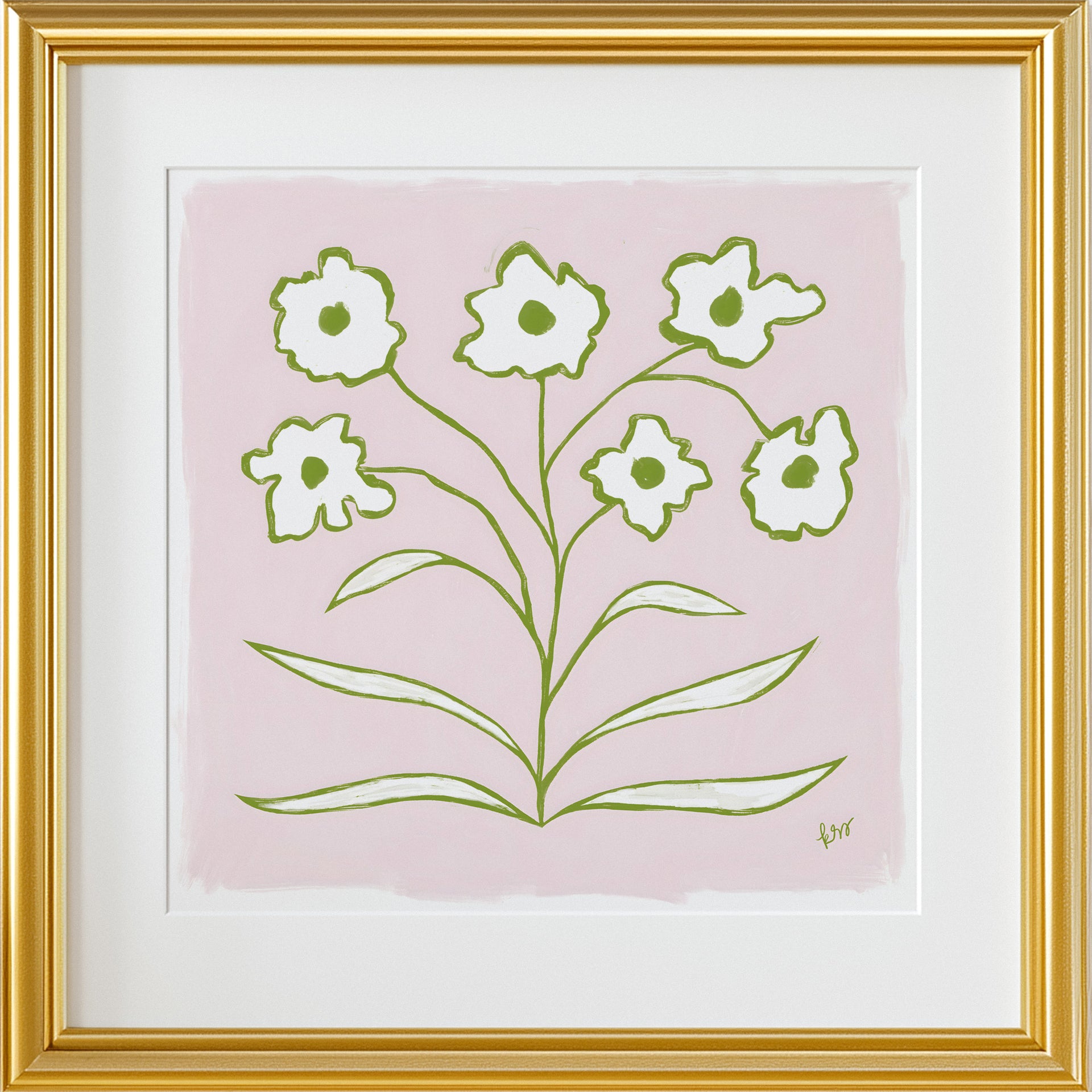 Abstracted Florals – Olive Pink