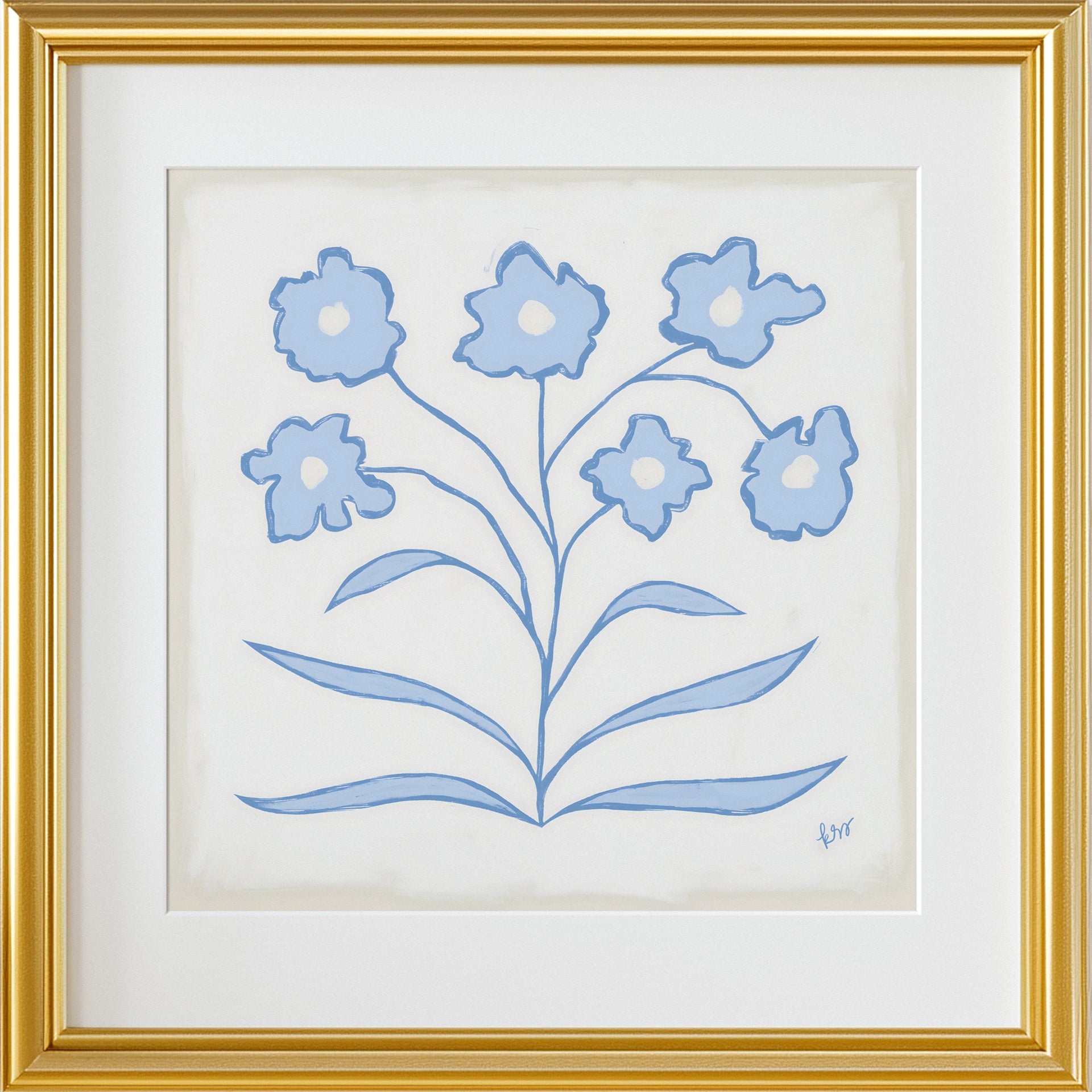 Abstracted Florals – Blue White