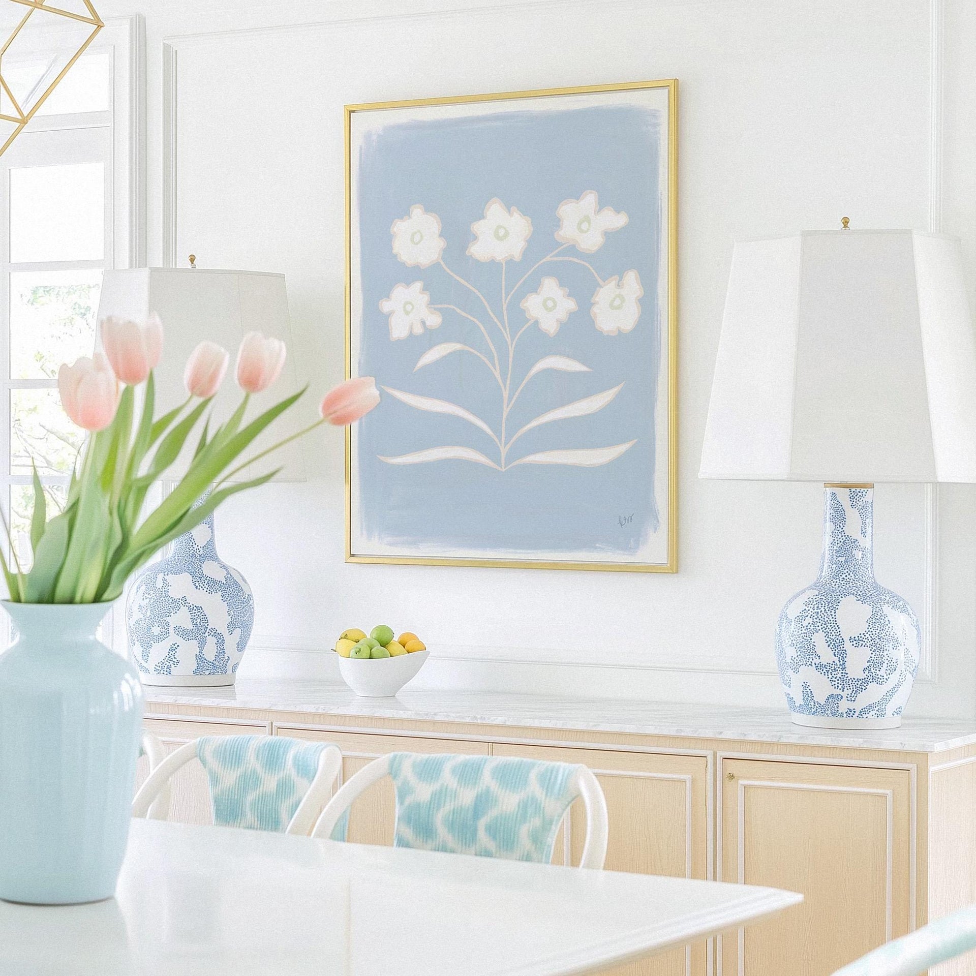 Abstracted Florals – Light Blue