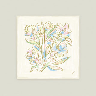 Floral Sketch No. 7: a variety of colorful flowers and leaves in a stylized, abstract manner.