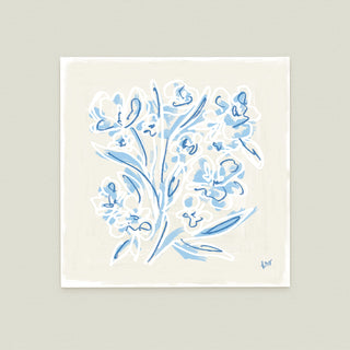 Floral Sketch No. 2: a stylized floral design with blue and white elements.