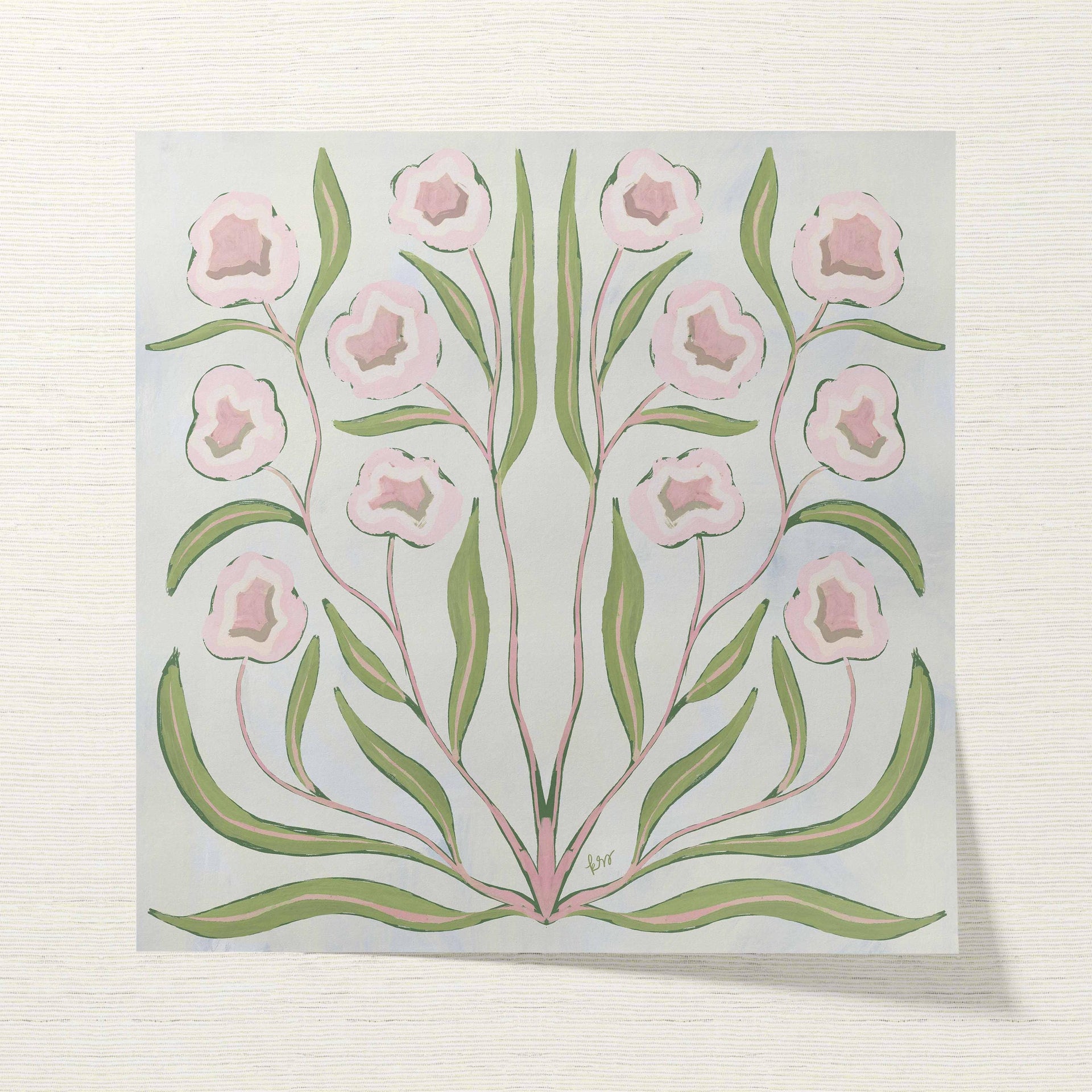 Botanical Fine Art Print | Pink & Green Flowers | Modern Southern | Rainey Studio