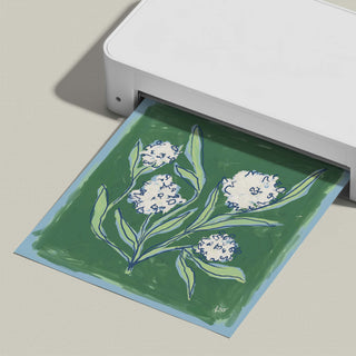 Hydrangea Study No. 5 floral art print, shown freshly printed.