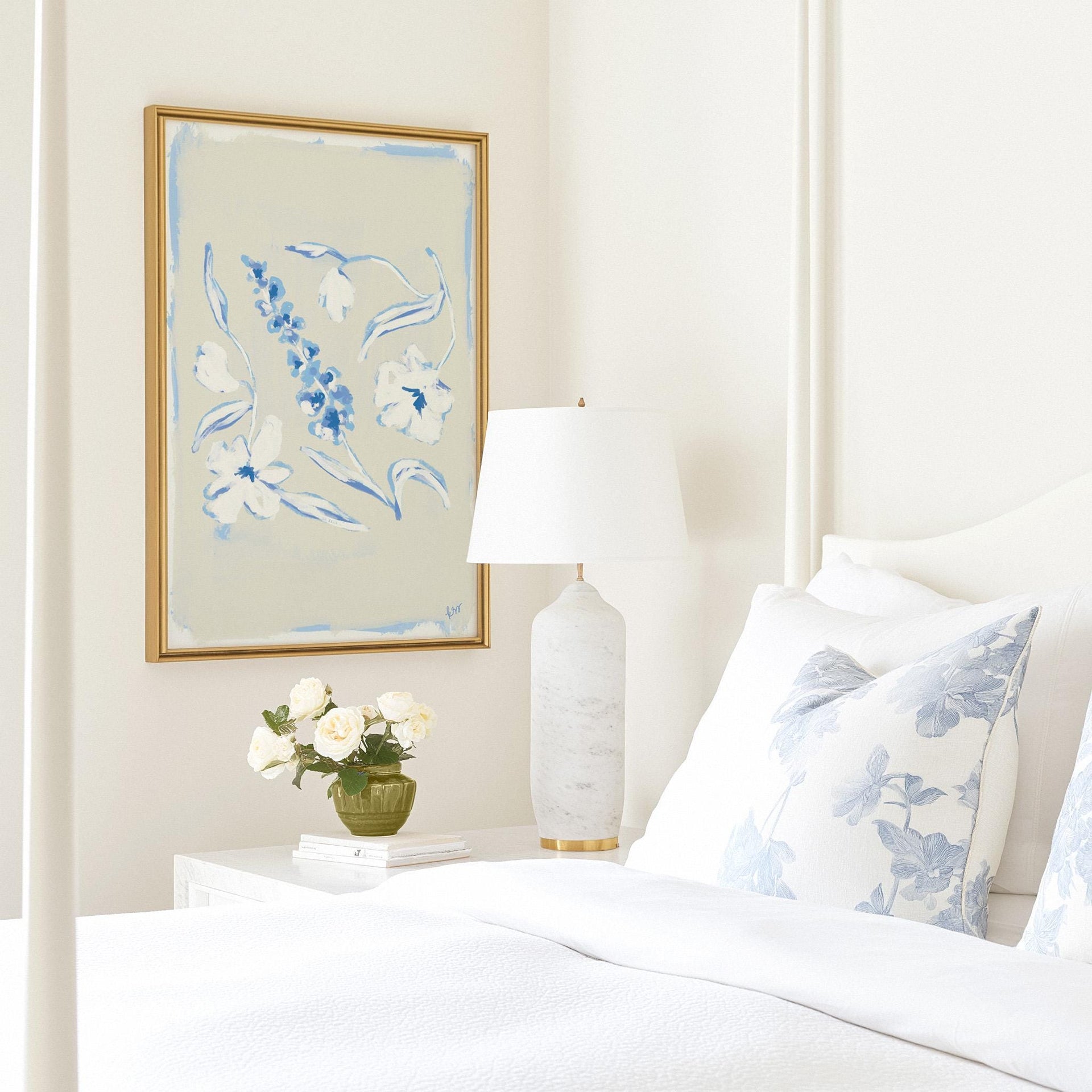 Painterly Arrangement – Blue Linen