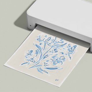 Floral Sketch No. 2 floral art print, shown freshly printed.