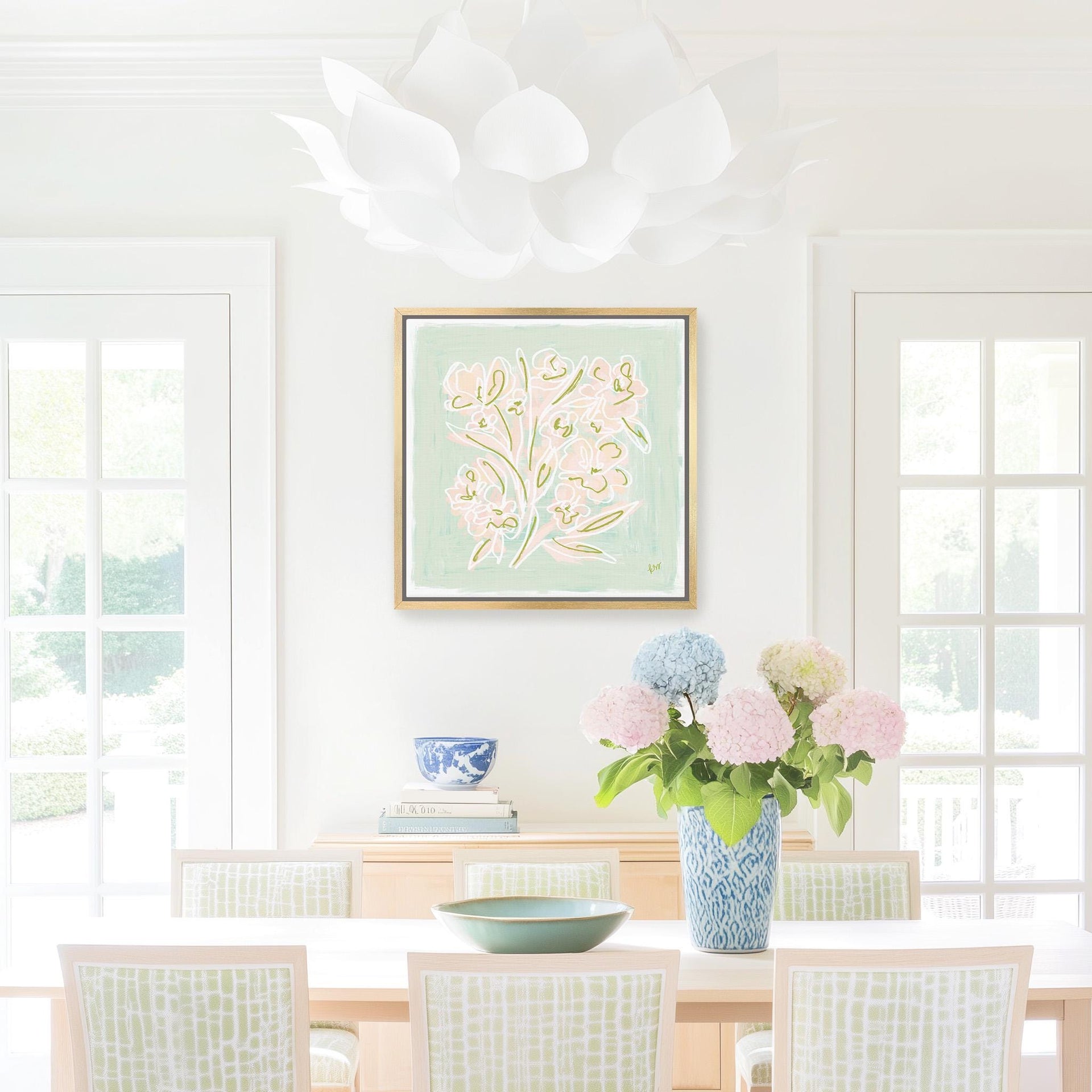 Green Peach Florals
