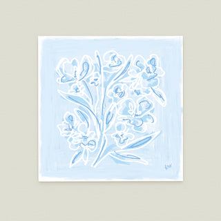 Floral Sketch No. 8: a stylized depiction of flowers in various shades of blue.
