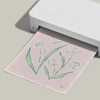 Floral Study No. 15 floral art print, shown freshly printed.