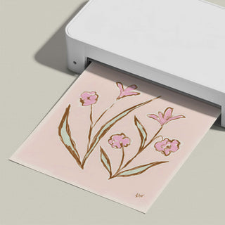 Floral Study No. 7 floral art print, shown freshly printed.