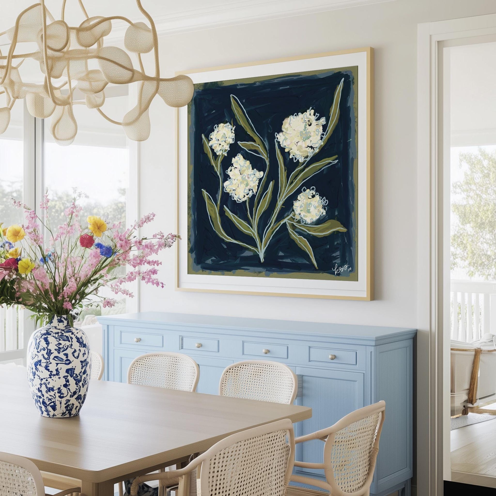 Porch Blossoms – Navy
