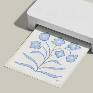Botanical Line Study No. 5 floral art print, shown freshly printed.