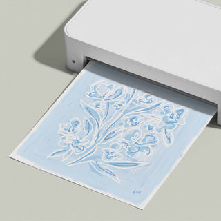 Floral Sketch No. 8 floral art print, shown freshly printed.