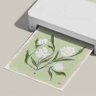 Hydrangea Study No. 8 floral art print, shown freshly printed.