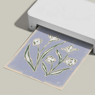 Floral Study No. 5 floral art print, shown freshly printed.
