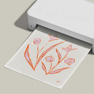 Floral Study No. 8 floral art print, shown freshly printed.