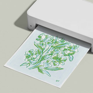 Floral Sketch No. 4 floral art print, shown freshly printed.