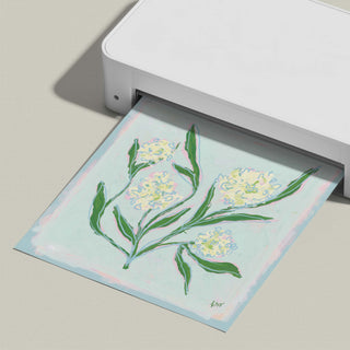 Hydrangea Study No. 9 floral art print, shown freshly printed.