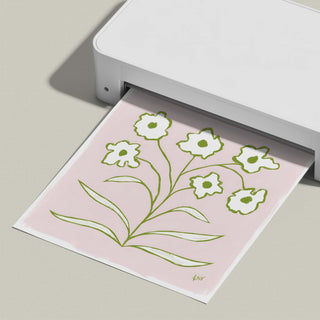 Botanical Line Study No. 4 floral art print, shown freshly printed.