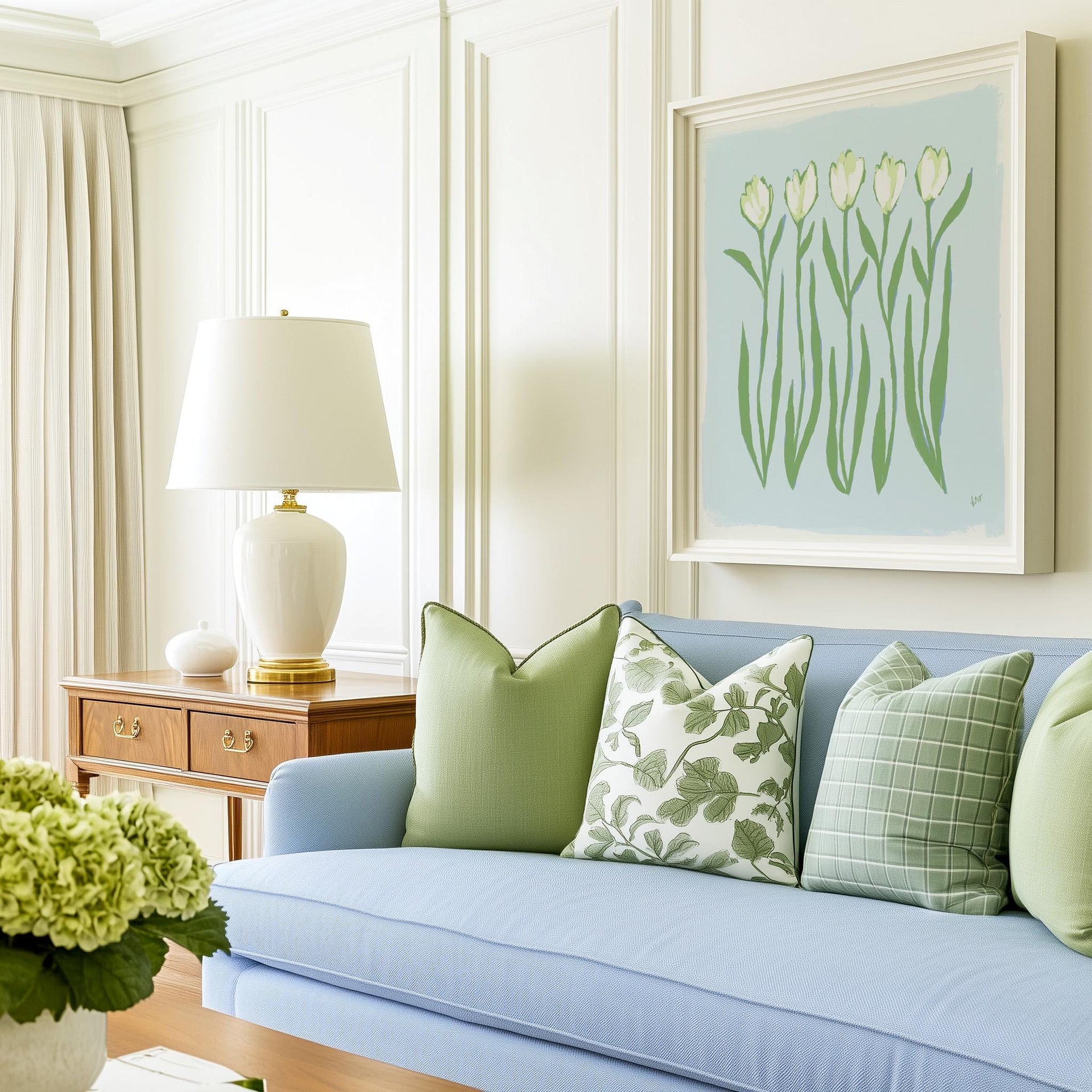 Tulips – Sky Green