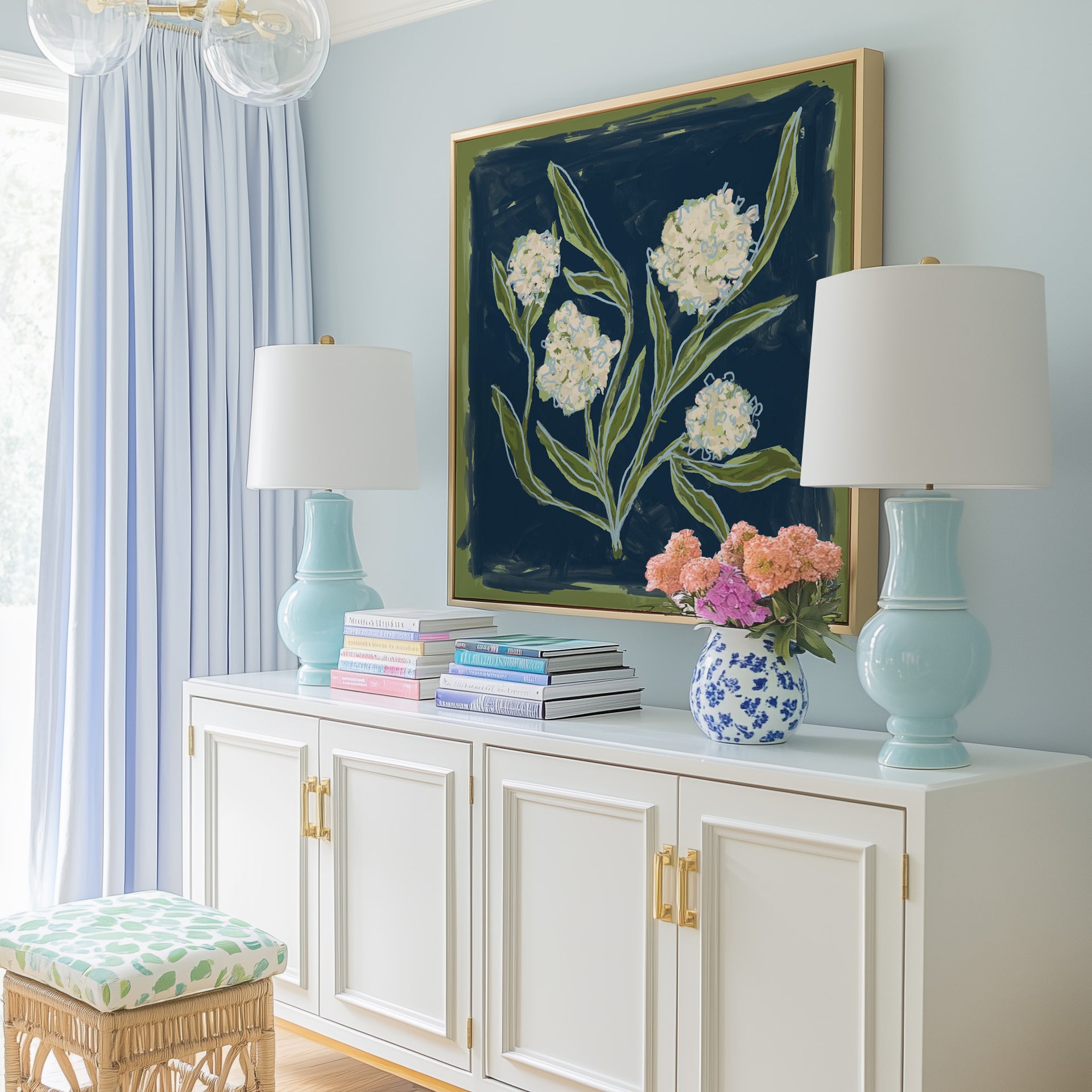 Porch Blossoms – Navy