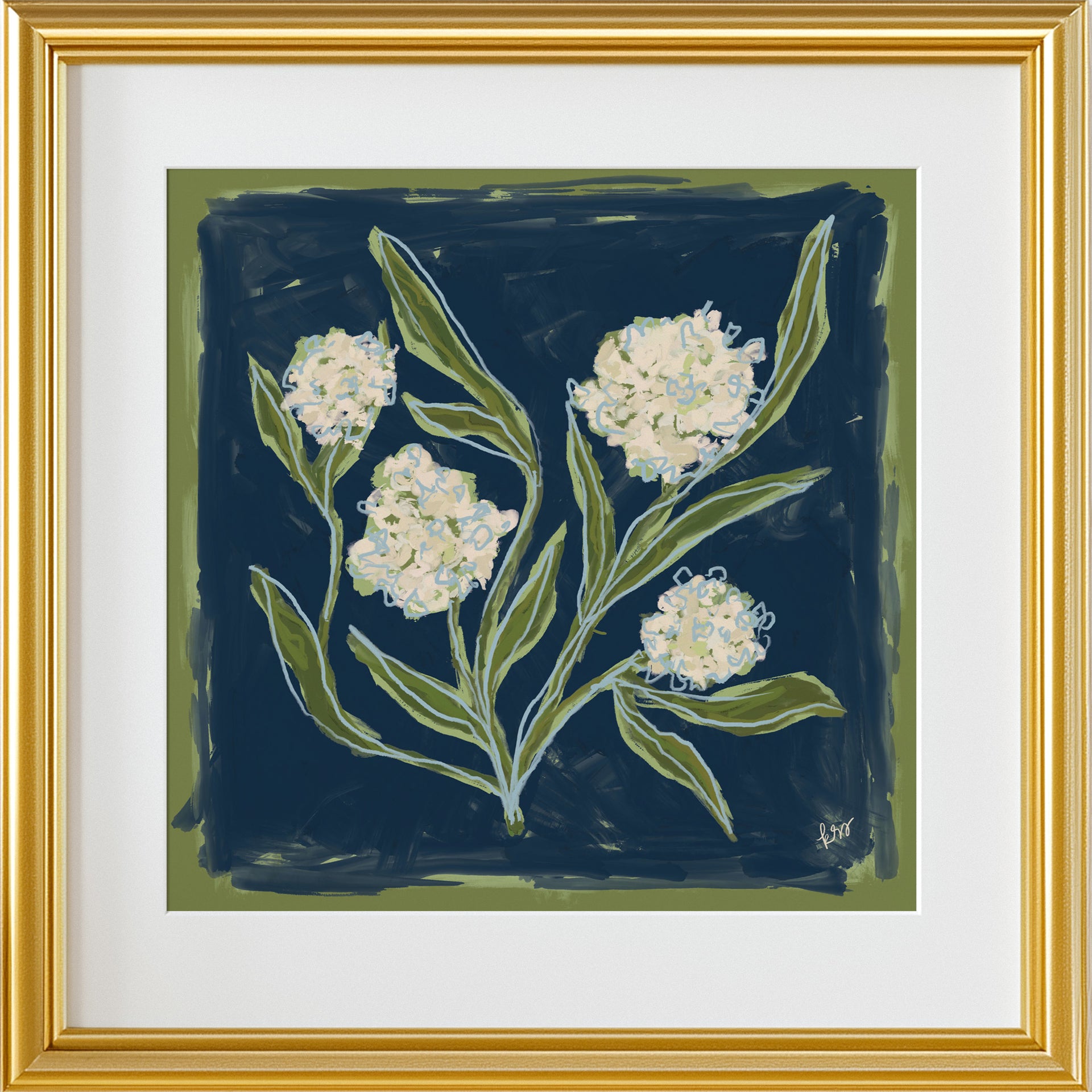 Porch Blossoms – Navy
