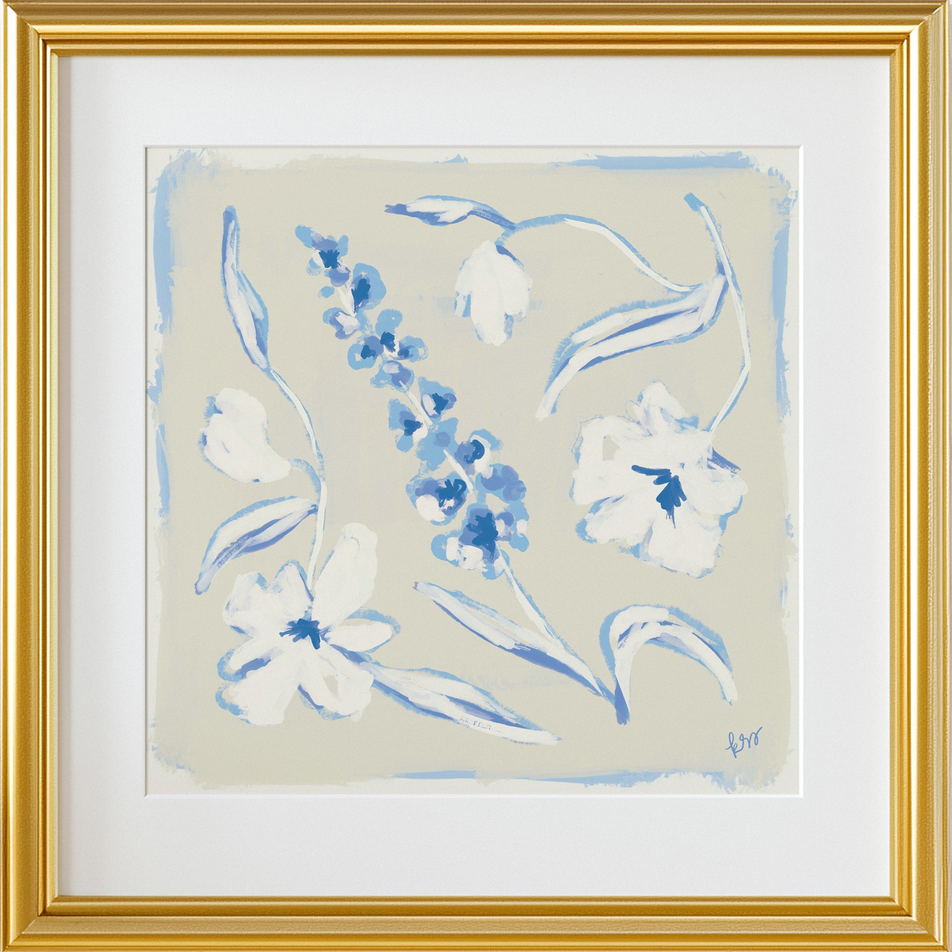 Painterly Arrangement – Blue Linen