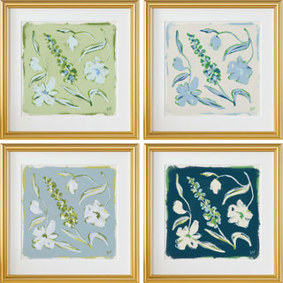 Garden Arrangement No. 3, set of four floral art prints.