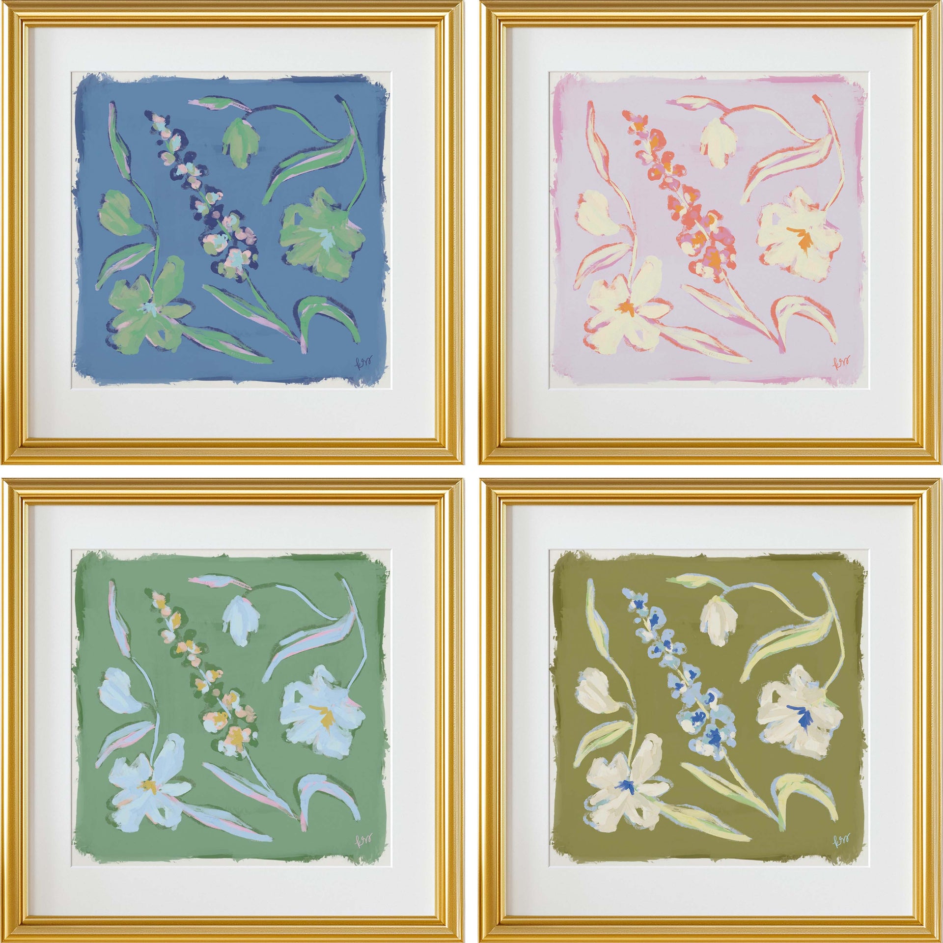 Painterly Arrangement – Multi Set of 4