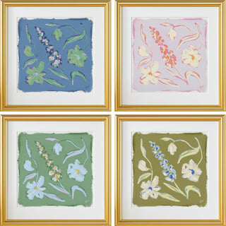 Garden Arrangement No. 4, set of four floral art prints.