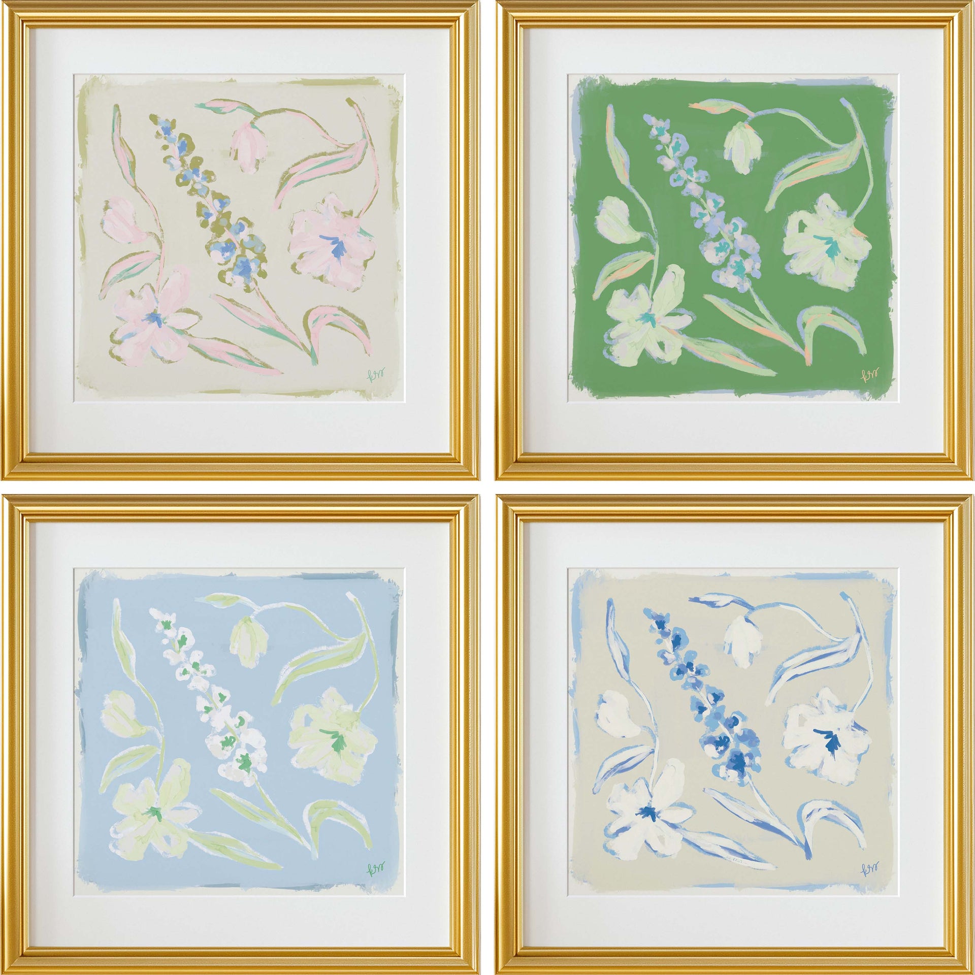 Painterly Arrangement – Multi Set of 4
