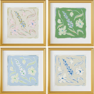 Garden Arrangement No. 1, set of four floral art prints.