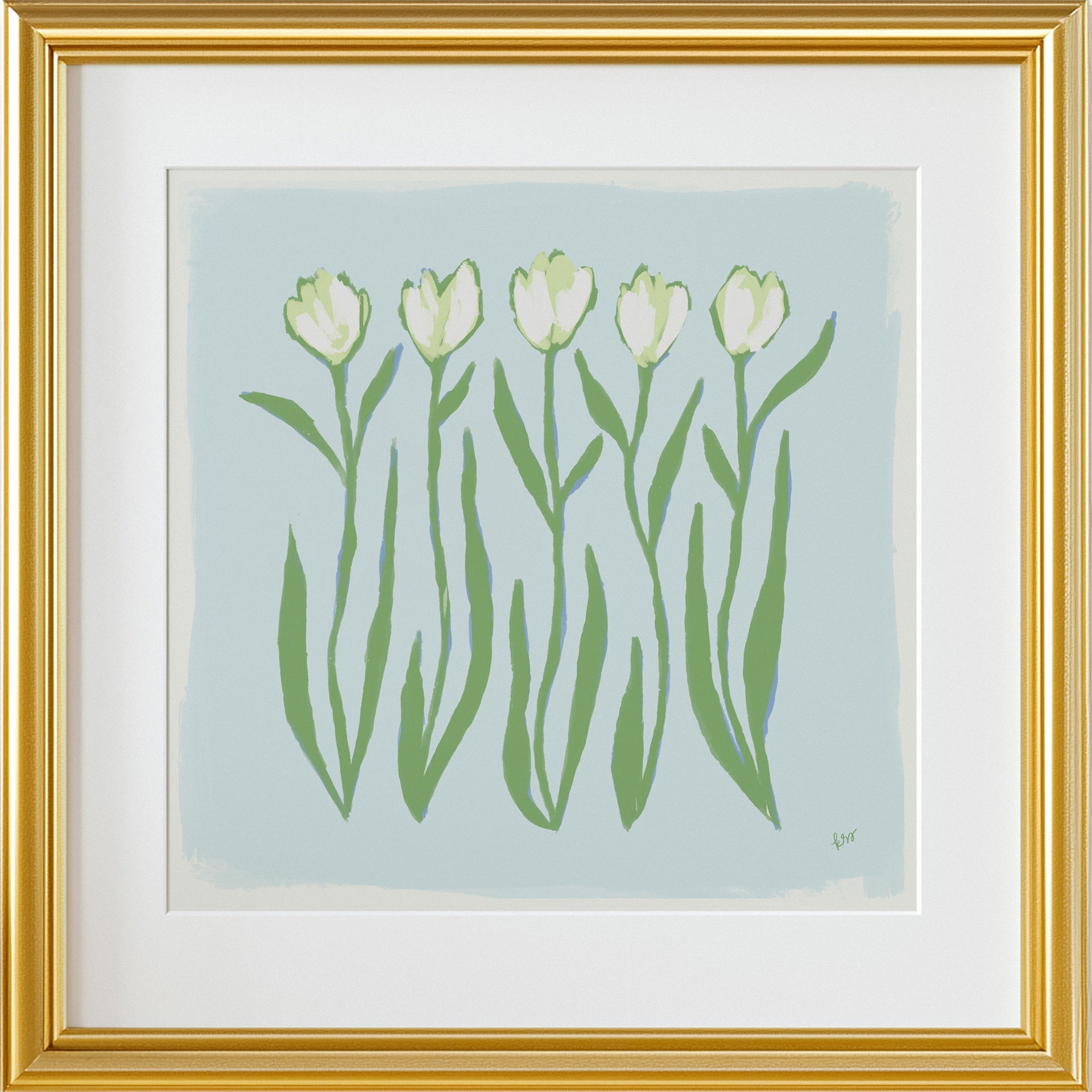 Tulips – Sky Green