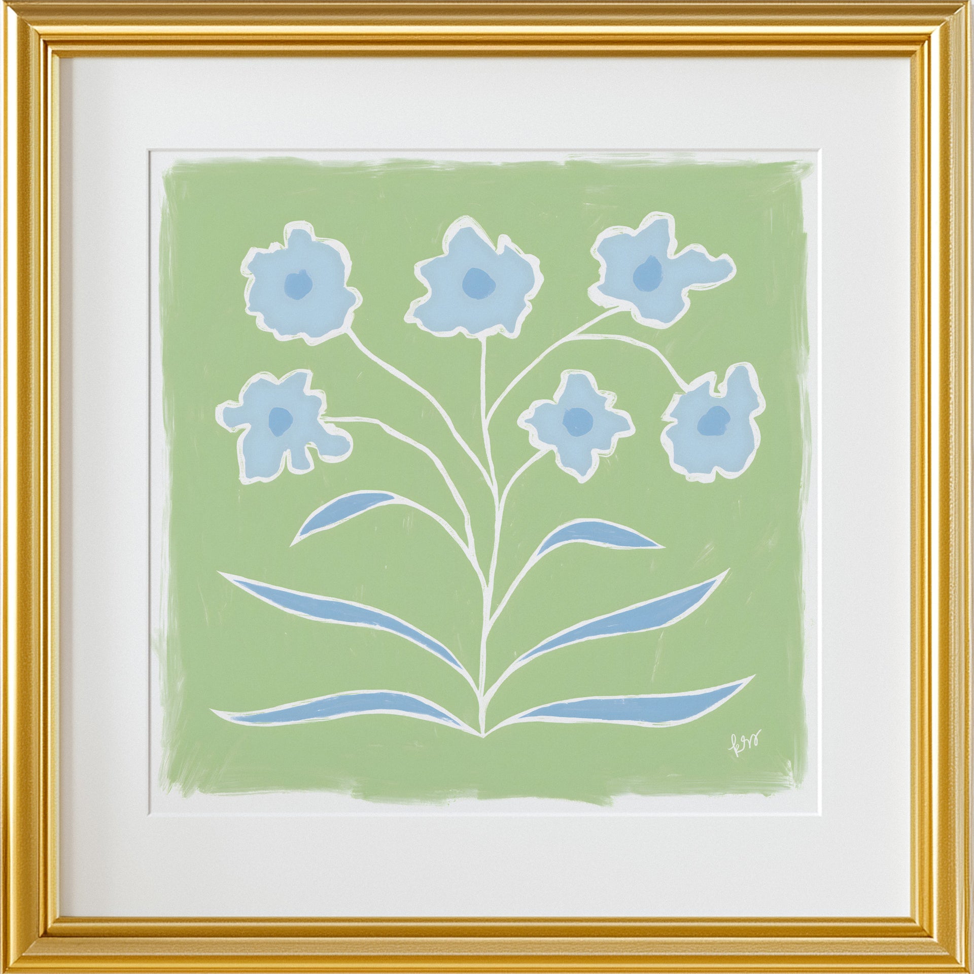 Abstracted Florals – Green Blue