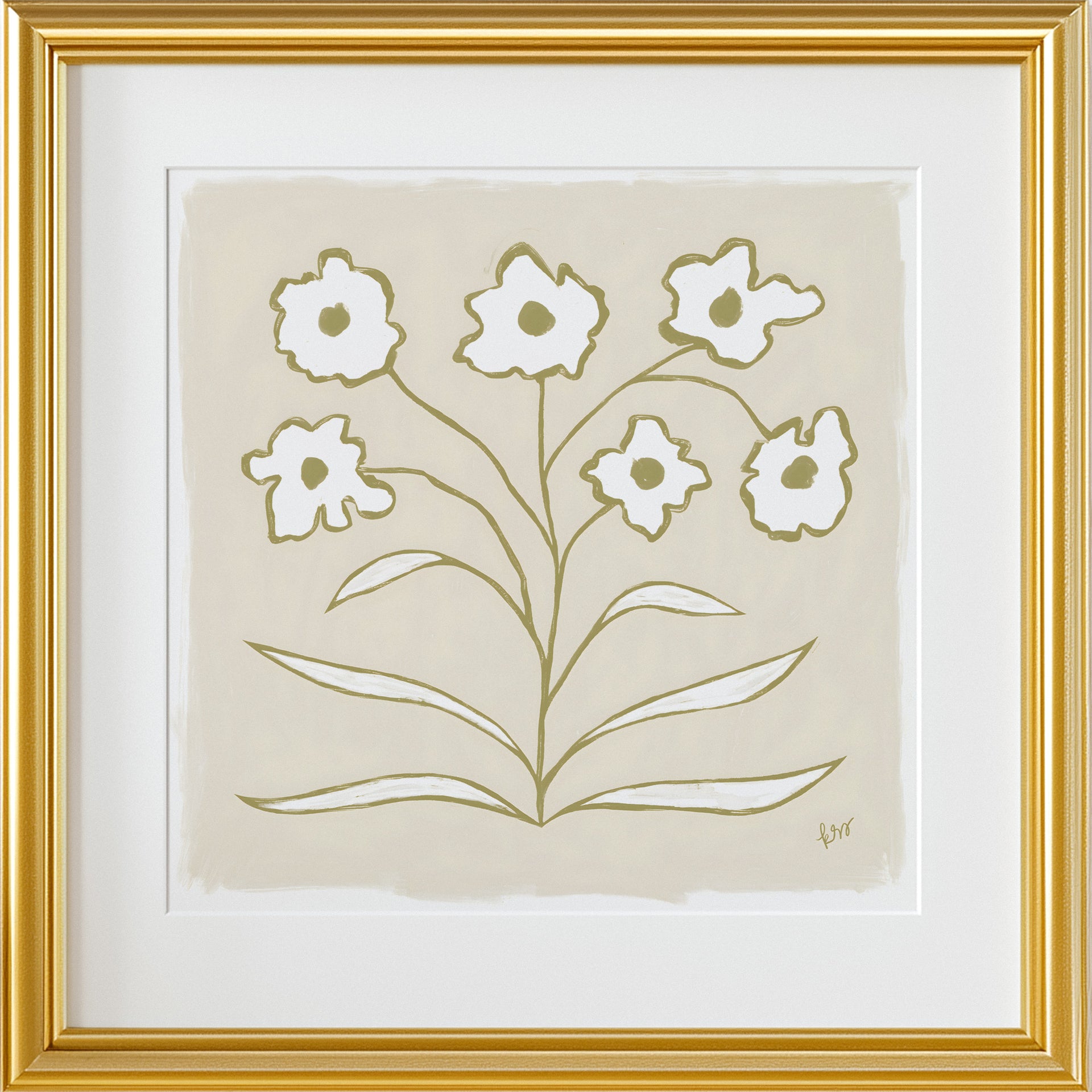 Abstracted Florals – Khaki