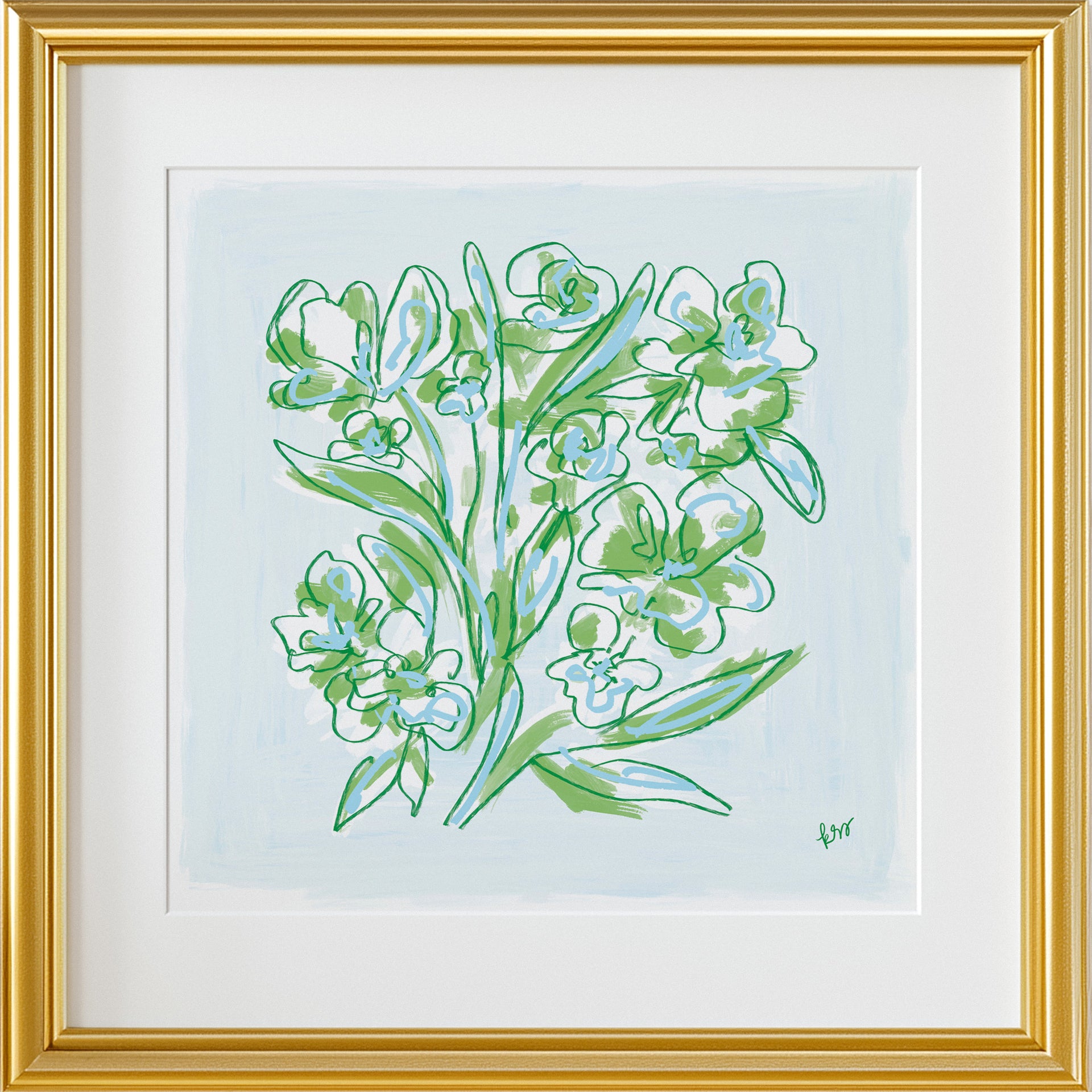Blue & Green Florals