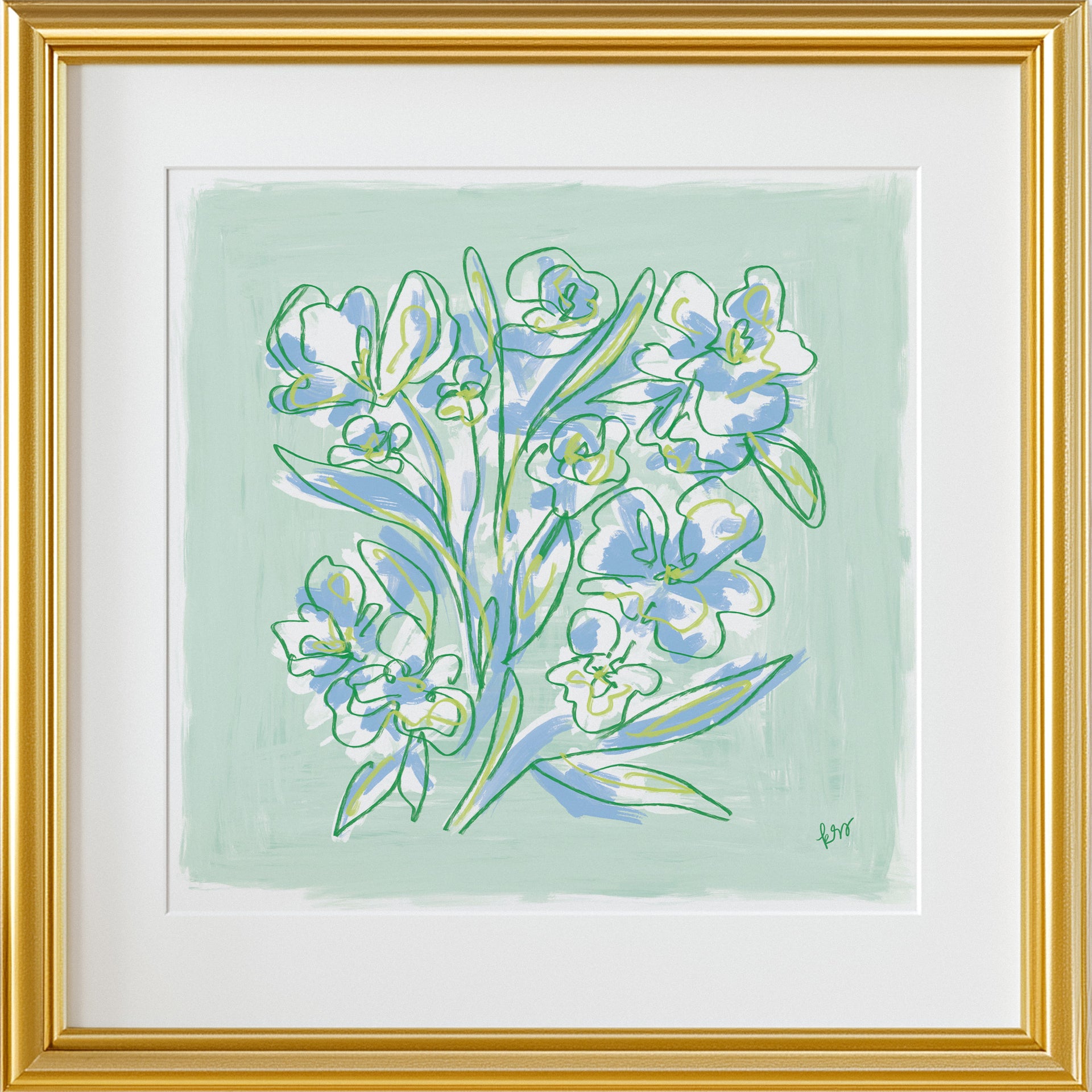 Mint Blue Florals