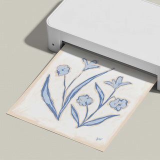 Floral Study No. 13 floral art print, shown freshly printed.