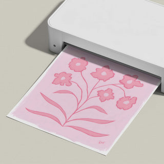 Botanical Line Study No. 1 floral art print, shown freshly printed.