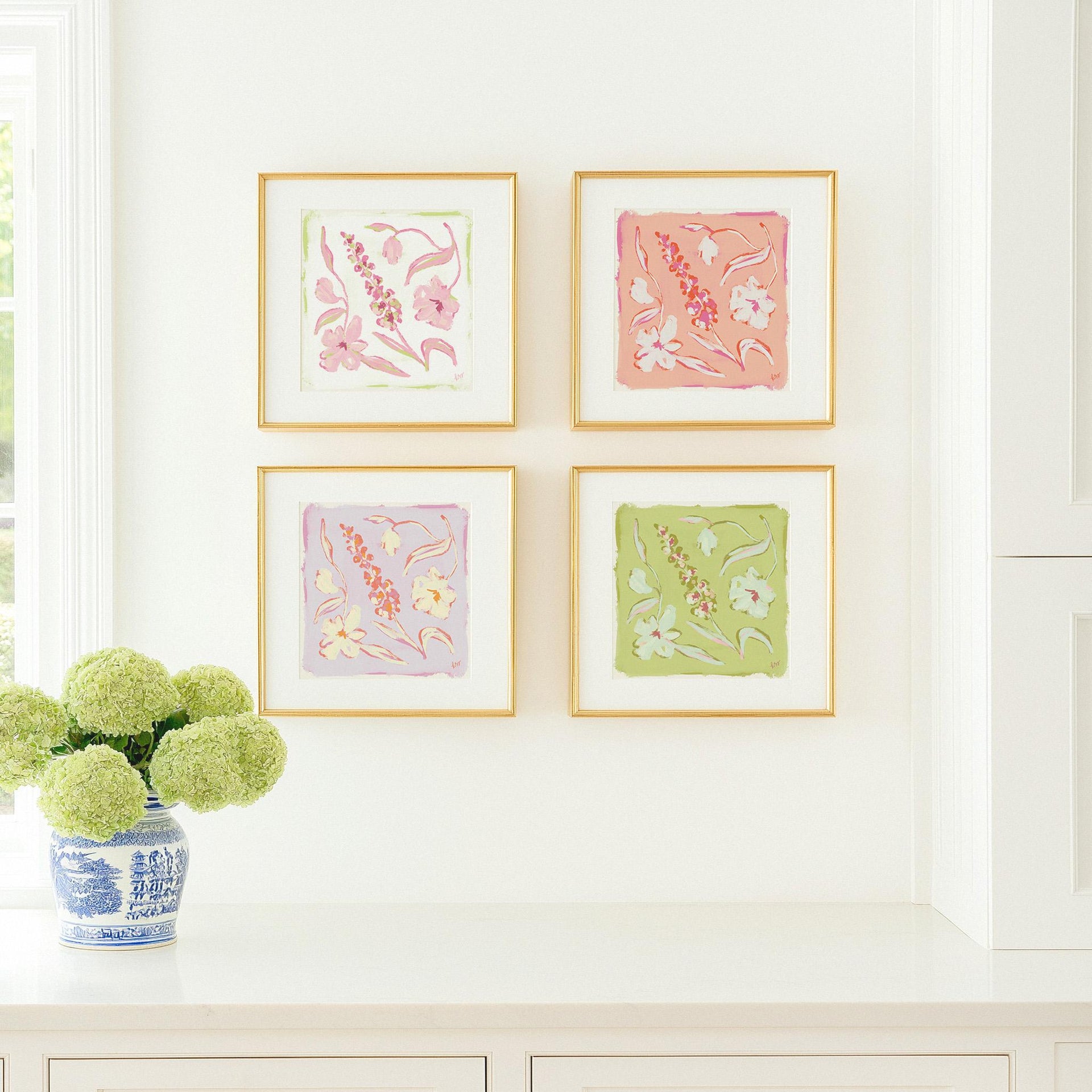 Painterly Arrangement – Pinks Set of 4