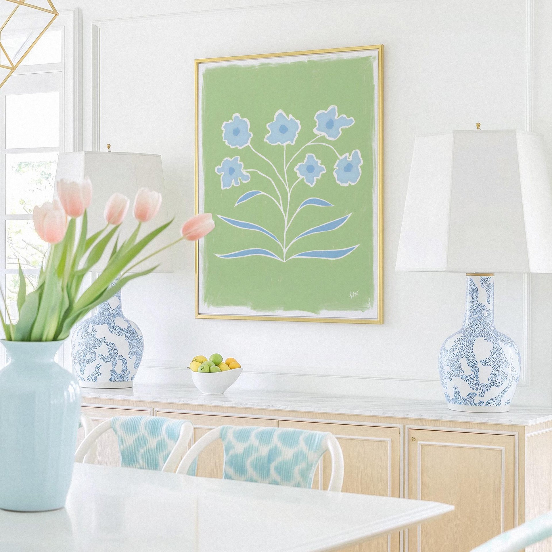 Abstracted Florals – Green Blue