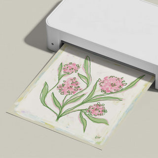 Hydrangea Study No. 3 floral art print, shown freshly printed.